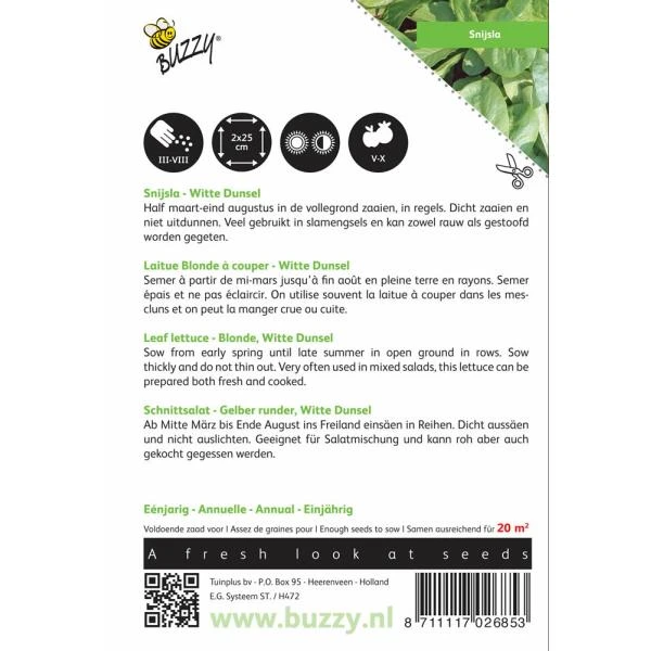 Snijsla Witte Dunsel - Lactuca Sativa 4 Snijsla Witte Dunsel - Lactuca Sativa - Afbeelding 2